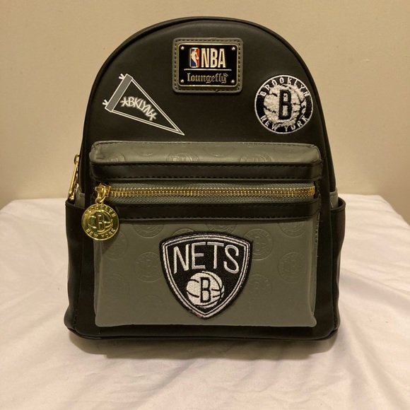 NWT Loungefly NBA Brooklyn Nets patch icons mini backpack main image 9